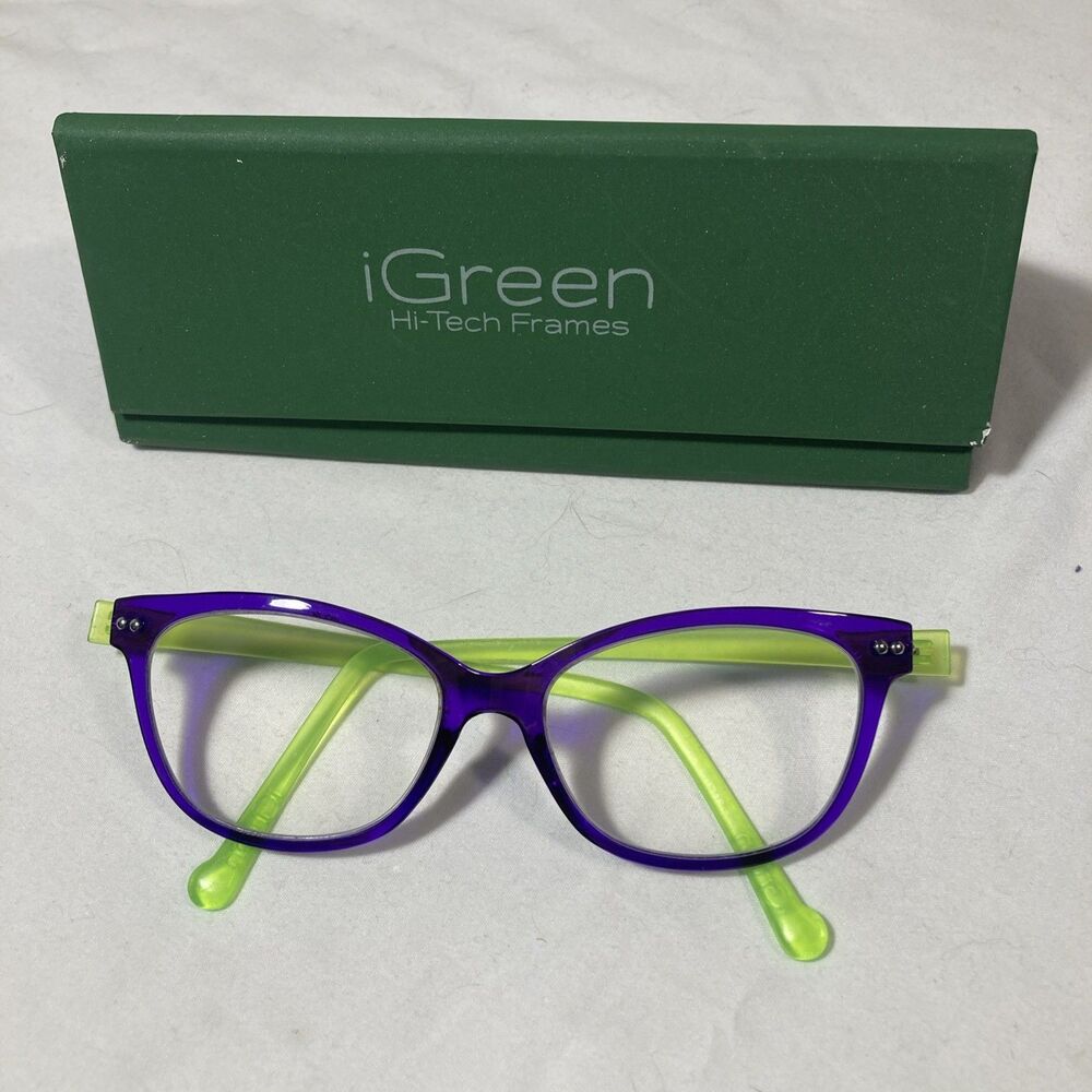 iGreen Neon Purple & Green Frames Lightweight EYEGLASSES GLASSES Hi-Tech FRAME